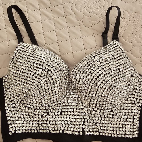 Black Bustier Top with Strass, like new, size M