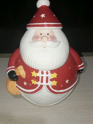Christmas cookie jar Santa Claus like new