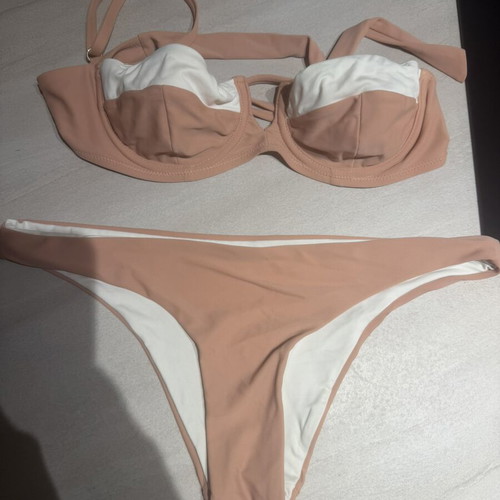 Swimsuit like new, size M, white and orange