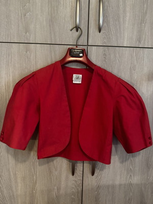 Laura Ashley red bolero jacket used, collectible 1980