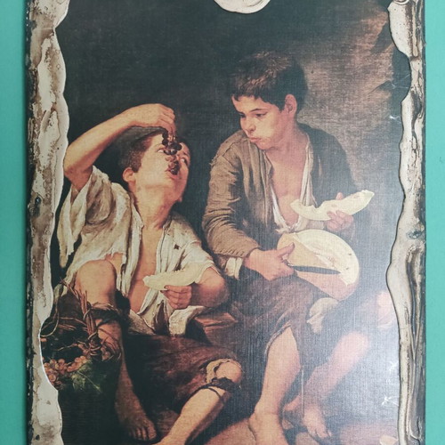 Murillo Children with Grapes Large Decorative Painting like new