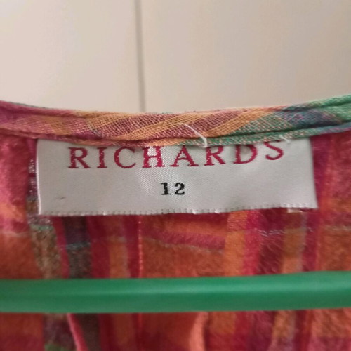 Richards dress used, 100% cotton sleeveless, pink-orange gingham