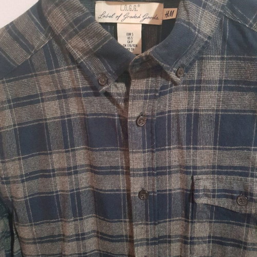 H&M Grey Checked Shirt Size S Like New