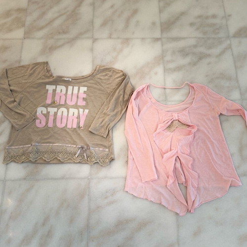 Boho style blouse set of 2 with lace and open back like new