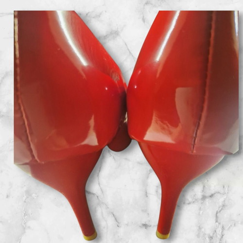 Red patent leather pumps new, unworn size 38