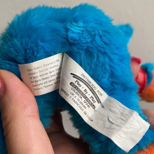 Bluki Muppet plush toy 1998 used, Spanish Sesame Street