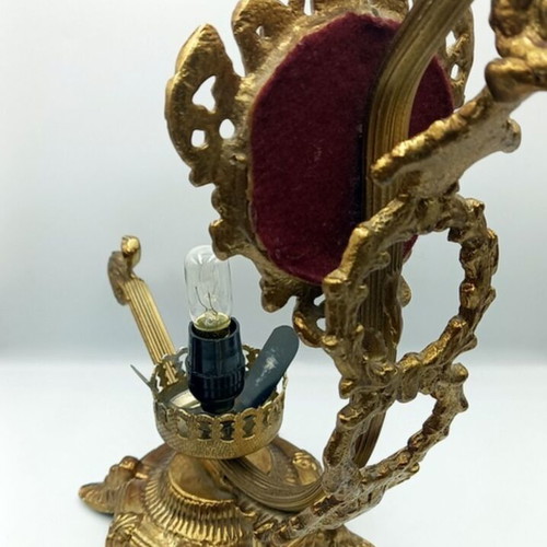 Metal old lamp with glass chimney used