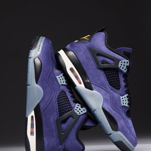 Nike Air Jordan 4 Lakers new purple athletic shoes size 44