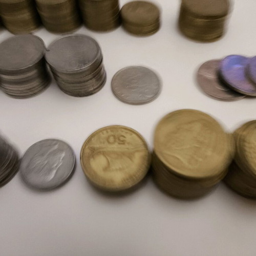 Greek drachma coin collection used, 1.2kg with 5x 500drachmas Olympic 2000