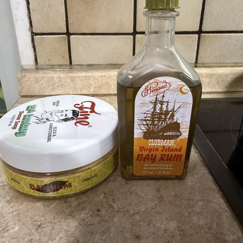 Fine shaving soap and Clubman aftershave used, Bay Rum scent set