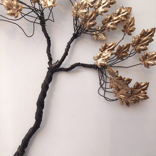 Handmade Metal Wall Art Trees in Bronze and Metal, like new