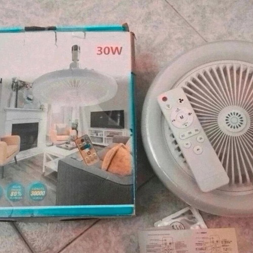 Ceiling fan with built-in E27 30W light, new