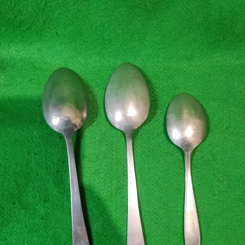 Xenia 1968 soup spoons used, Nissiotis Rostfrei & Afentakis Rostfrei, set of 3