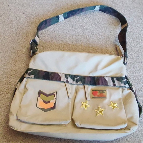 Fiorucci shoulder bag used, beige with zipper