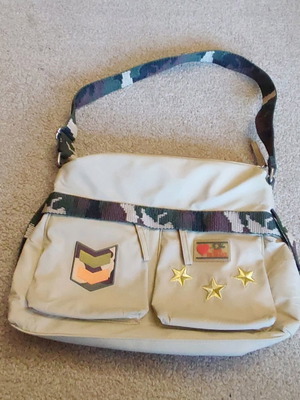 Fiorucci shoulder bag used, beige with zipper