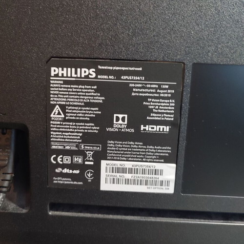 Philips 43PUS7354/12 TV used, sound works but no picture