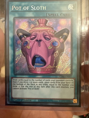 Pot of Sloth YGO μυστική σπάνια κάρτα ξόρκι