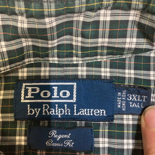 Ralph Lauren Overhemd Custom Fit Regent Green Blocked, 3XL
