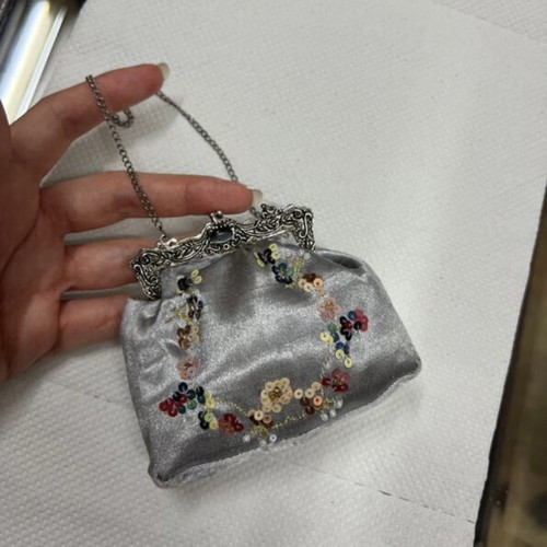 Vintage handbag like new, gray multicolor, handheld
