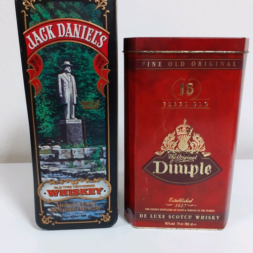Tin boxes used from Jack Daniel's and Dimple whiskey