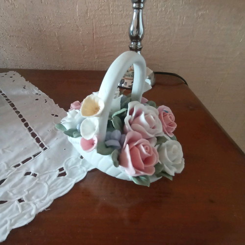 Vintage porcelain decorative basket like new