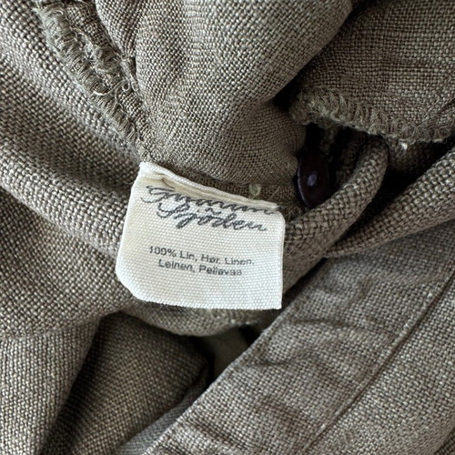 Gudrun Sjödén women's linen pants size L like new, green