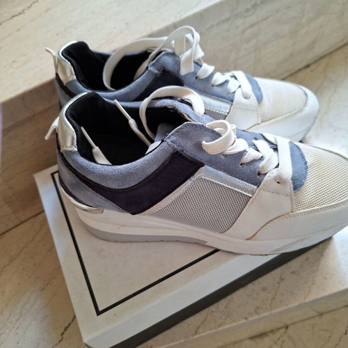 Attrattivo sneakers used, gray and turquoise, size 38