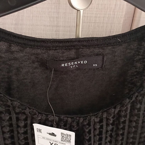 Reserved sleeveless blouse new, black, XS