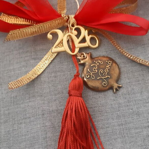 Handmade red gold lucky charm new, Christmas 2026