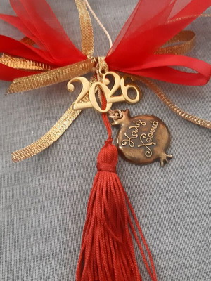 Handmade red gold lucky charm new, Christmas 2026
