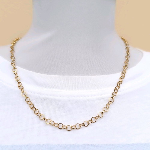 Gold plated stainless steel chain necklace with circles new
