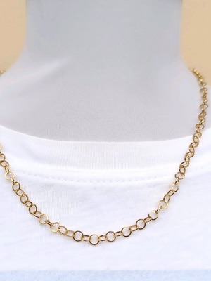 Gold plated stainless steel chain necklace with circles new