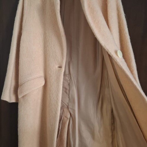 Mango Suit mohair coat, pastel pink, oversized, made to measure