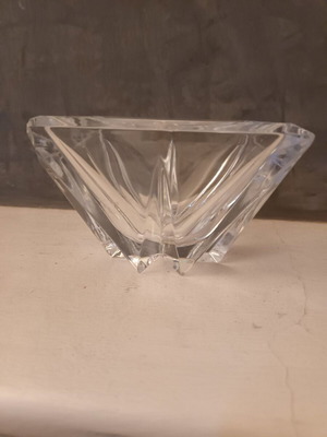 Crystal square bowl used, Rogaska Krystal, made in Slovenia