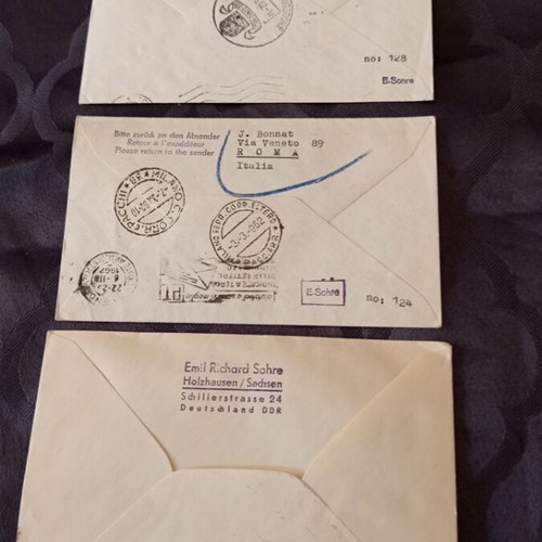 First Flights East Germany 1962 Used Lufthansa and Alitalia Covers