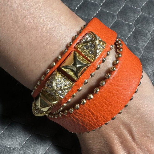Juicy Couture leather bracelet new, red with studs
