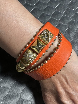 Juicy Couture leather bracelet new, red with studs