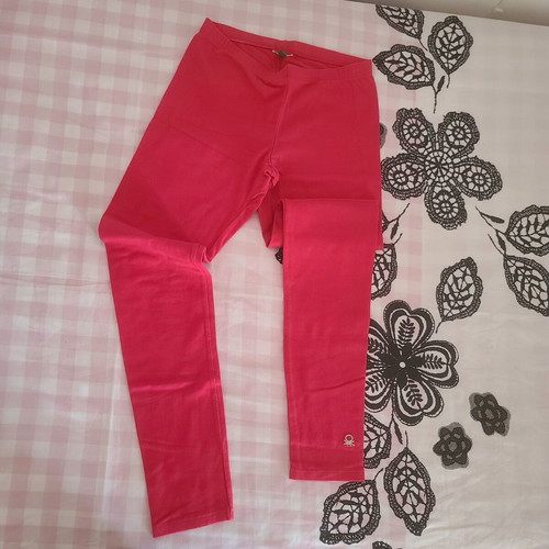 Benetton girls' legging pink, cotton elastane, like new