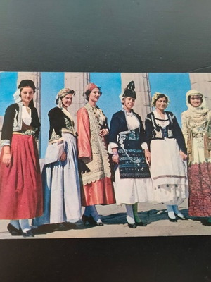Color postcard "Greek costumes"