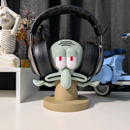 Squidward headphone holder new, printed