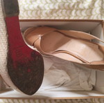 Christian Louboutin πλατφόρμες μεταχειρισμένες μπεζ λουστρίνι νούμερο 38