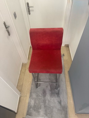 Velvet leather stools like new, set of 2