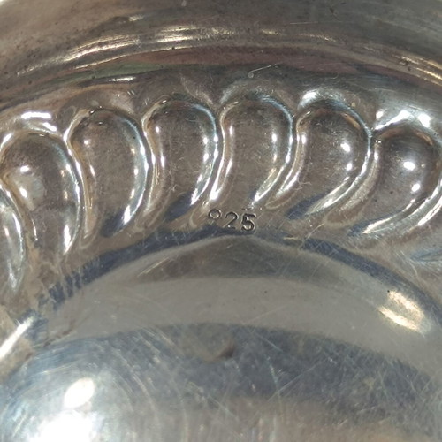 Vintage 925 Sterling Silver Miniature Dish with Fluted Swirl Edge