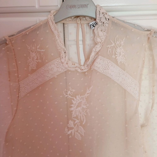 Zara transparent top new, size M, beige