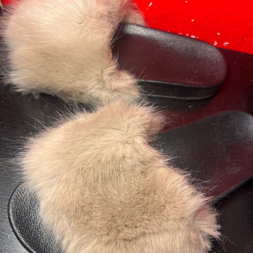 Slippers with fur size 39 like new, gray