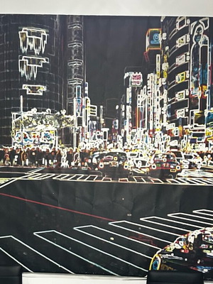 Πίνακας από μουσαμά σαν καινούργιο, 2 μέτρα μήκος, 1,40 ύψος