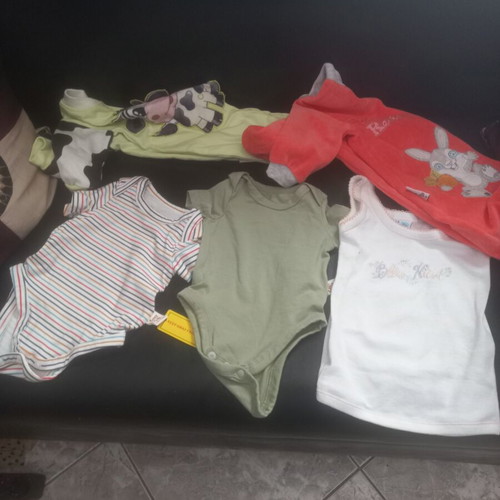 Baby bodysuits pack of 5, 0-3 months, cotton and velour, unused