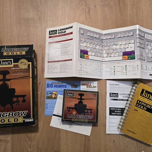 Longbow Gold Big Box PC game used, 3 CDs, Windows/MsDos