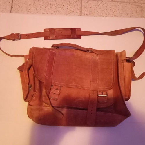 Handmade vintage leather shoulder bag