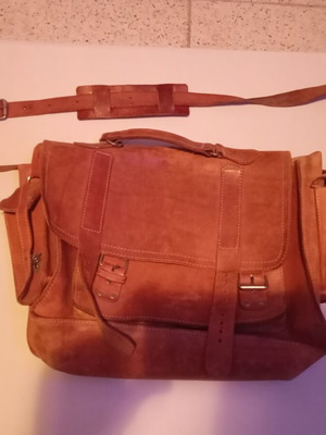 Handmade vintage leather shoulder bag